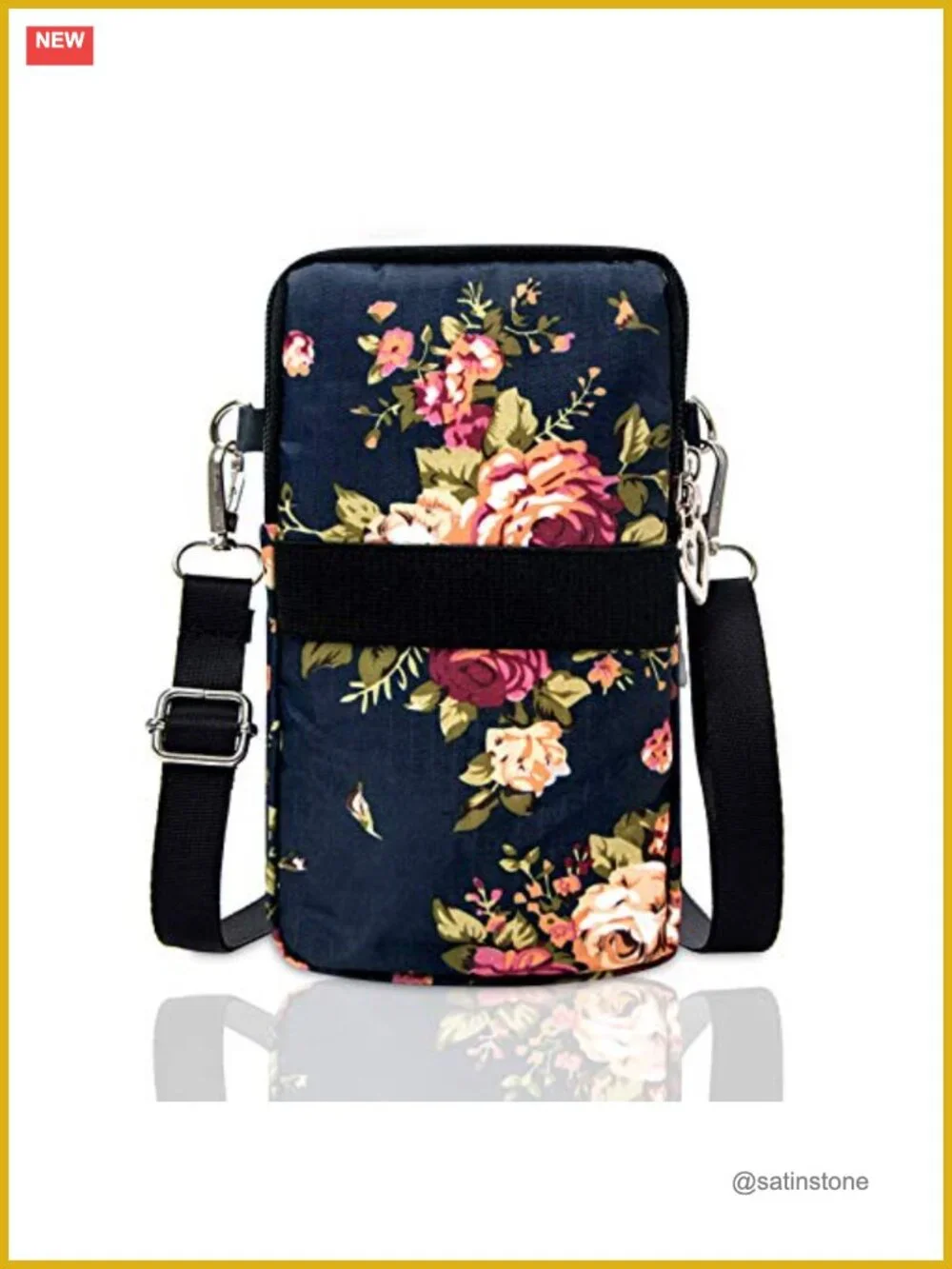 Lightweight Nylon Small Crossbody Bag with Adjustable Strap, Travel Pouch for